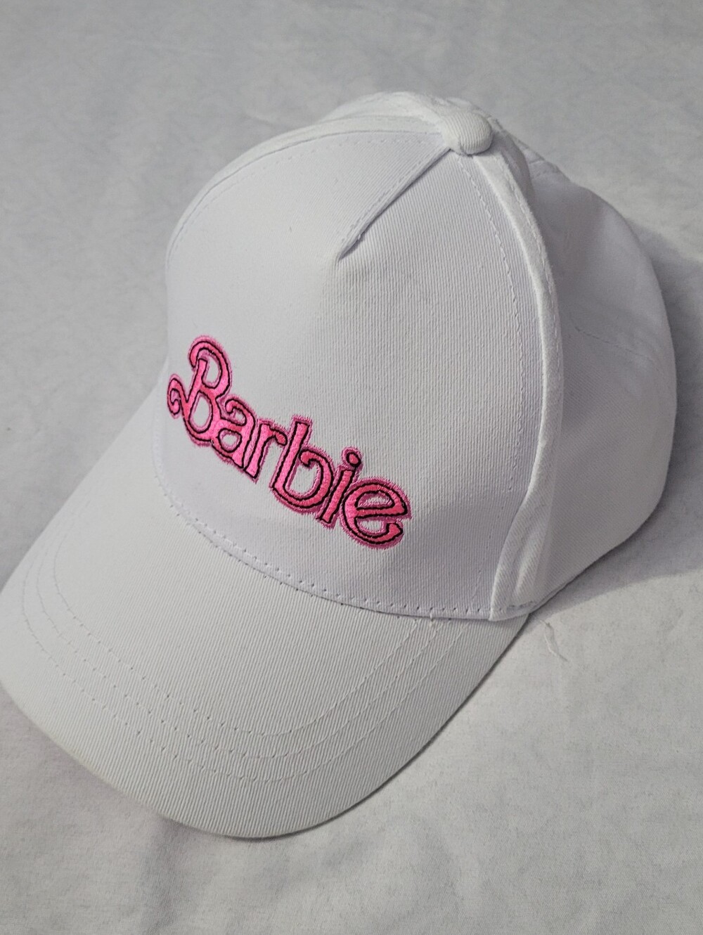 Barbie White Baseball Cap with Pink Logo